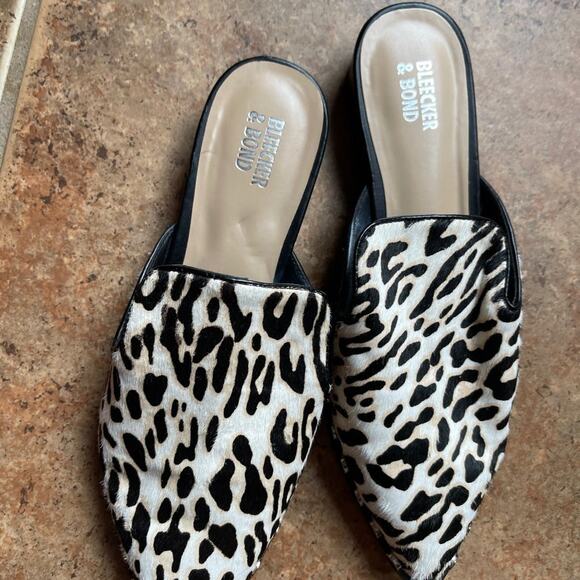 Bleecker & Bond “Simone” cheetah print mules Sz 9 - Picture 1 of 10
